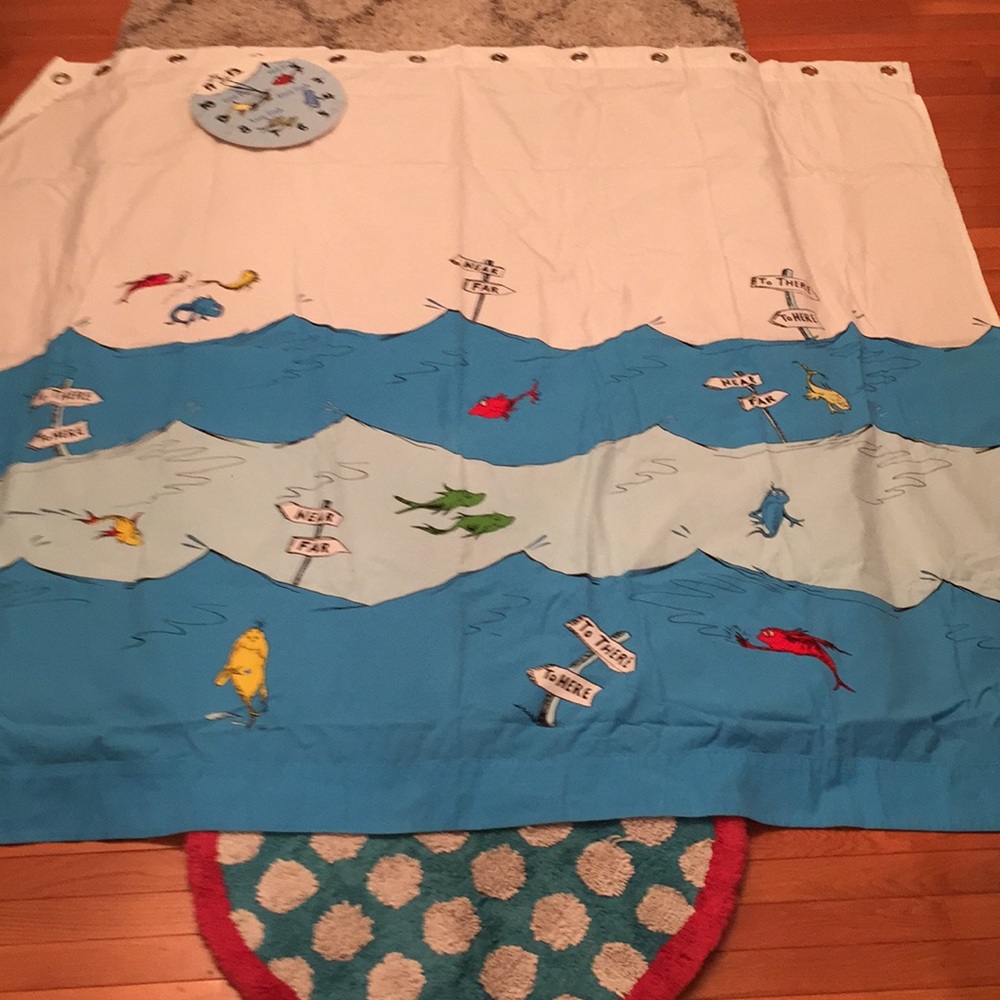Pottery Barn Dr Seuss bathroom curtain